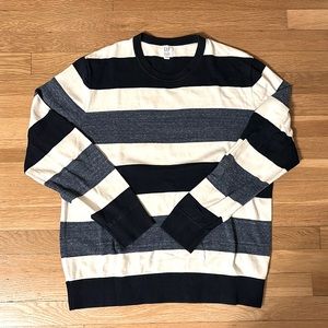 Blue & White striped Crewneck Sweater